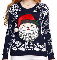 New European and American Christmas Day Sweater Customized Santa Claus Jacquard Knitted Top Hoodie