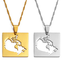 Anniyo 2.6cm Canada Map Pendant Necklaces for Women Jewelry Country Maps of Canadian Chain  #021321