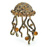 Women Shining Jellyfish Pins Rhinestone Beautiful Sea Animal Party Brooch