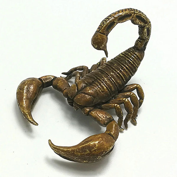 Feng Shui Brass Scorpion Mini Scorpion Vintage Decor Tiny Animals Statues Wealth Prosperity Sculpture Collectibles