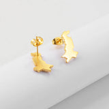 Anniyo Pakistan Map Stud Earrings for Women Girls Jewelry #300321