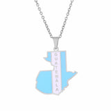 2024 New fashion stainless steel retro dripping Guatemala map necklace for women and men couples ethnic style accessories collar