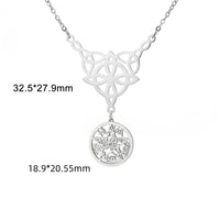 Jeshayuan Tetragramaton Necklace For Women Witch‘s Knot Charm Necklace Amulet Protection Pentacle Necklace Jewelry