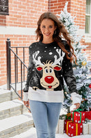 Christmas Knitwears Sweater Women Autumn And Winter New O Neck Long Sleeve Printed Fashion Casual Knitted Pullovers Feminina Top