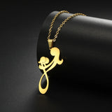 2024 New fashion Mom and Two Kids pendant necklace temperament everything with stainless steel collarbone chain accessories acce