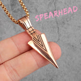 Spartan Spearhead Long Men Necklaces Pendants Chain Punk for Boyfriend Male Stainless Steel Jewelry Creativity Gift