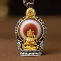 2025 New Tibetan Buddhist Tianzhu Pendant Buddha Statue Guardian Necklace for Men and Women to Wear as a Transformation Bead J