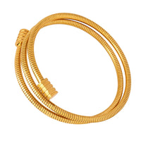 New Multi-Layer Cuff Bracelets For Women Stainless Steel Beaded Gold Plated Round Wristband Women Bangles Charm Jewelry Gift