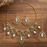 Water Drop Pendant Hollowed-out Tassel Jewelry Set Hollowed Out Ethnic Style Women Jewelry Set Vintage Exaggeration