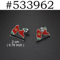 Anniyo Guadeloupe Reunion Island Martinique French Guiana Antigua Map Earrings for Women Girls Stainless Steel Jewelry #533962