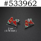 Anniyo Guadeloupe Reunion Island Martinique French Guiana Antigua Map Earrings for Women Girls Stainless Steel Jewelry #533962
