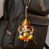 Ganesha Versatile Pendant Keychain,Eastern Elements 2D Flat Acrylic Ornament,Hanging Decoration for Car,Bags,Festive,Party,Gift