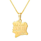 Multiple Countries Map Pendant Necklaces for Woman Man Gold Color IN USA HT ML MU CM PL UAE Africa CZ Map Unisex Jewelry Gift