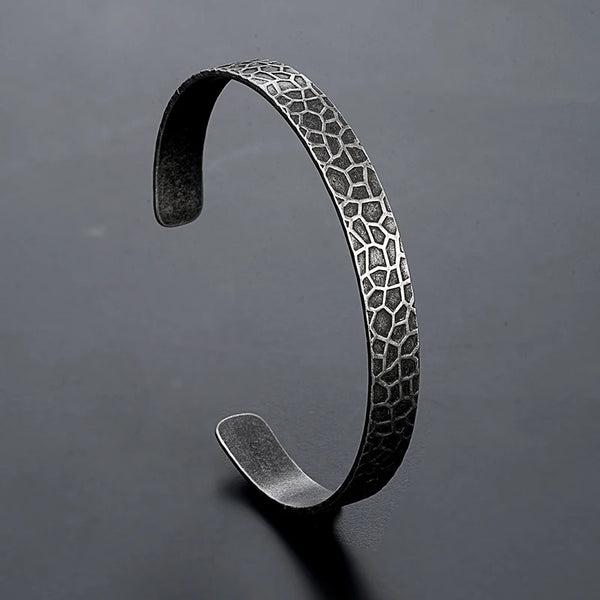 European and American Minimalist Concave Point Bracelet Men Women's Retro Versatile Stainless Steel Couple Opening Trend Bangle