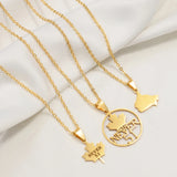 Canada Flag and Map Necklaces For Women Stainless Steel Canadian Maple Leaf Jewelry #530362