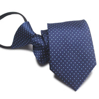 Zipper Ties For Men Women Striped Mens Tie For Business Wedding Skinny Neck Tie Casual Slim Blue deep Light navy blue Necktie