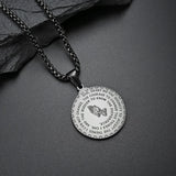 No Fade Color Serenity Lords Prayer Pendant Necklaces for Women Men Good Luck God Bless You Daily Wear Stainless Steel Jewelry