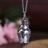 Vintage Stainless Steel Essential Oil Bottle Pendants Urn Wishing Bottle Necklace Religious Amulet Couple Party Jewelry