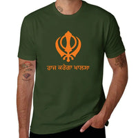 Raj Karega Khalsa T-Shirt plus size tops plain vintage clothes Short sleeve tee plain t shirts men