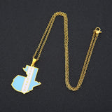 2024 New fashion stainless steel retro dripping Guatemala map necklace for women and men couples ethnic style accessories collar