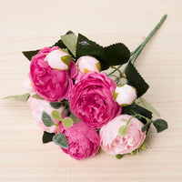 Silk Artificial Flower Rose Peony Bouque Home Decoration Bridal Holding Flower Wedding Decor Bouquet DIY Fake Flower Arrangement
