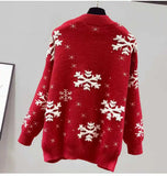 Knitted Sweater Women's Pullover Bottoming Shirt With Autumn And Winter New Style Lazy Style Red Christmas Dress Fashion Sweater