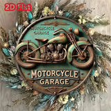 2D Vintage Round Aluminum Sign - Retro Metal Tin Sign - Motorcycle Rustic Metal Wall Art ,Room Decor Gift For Motorcycle