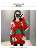 Christmas Sweater New Loose Velvet Thickened Knitted Bottoming Shirt Women Autumn and Winter Red Top