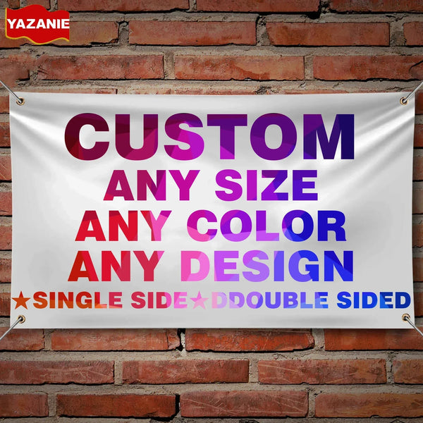 Single Double Sided Polyester Custom Flag 3x5/4x6/5x8FT with Brass Grommet Small Big Personalized Your Own Design Logo Text Flag