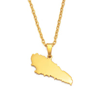 Anniyo Moheli Comoros Map Pendant Necklaces for Women Girls Stainless Steel Moili Mwali Jewelry #304901