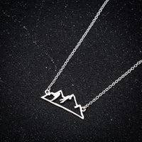 2024 new fashion stainless steel hollow snow mountain mountain pendant necklace temperament with lovely collarbone chain accesso