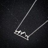 2024 new fashion stainless steel hollow snow mountain mountain pendant necklace temperament with lovely collarbone chain accesso