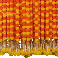 Long Strands Artificial Marigold Garland Pooja Diwali Fiesta Indian Décor Pooja Marigold Flowers Pooja Wedding Events Decor