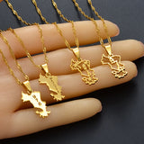 Anniyo Small Mayotte Pendant Necklaces for Women Girls Mamoudzou Mahore Jewelry #146521