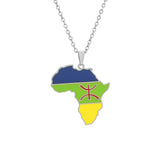 2024 New fashion stainless steel Africa map Berber necklace for men and women geometric titanium steel pendant ethnic style coll