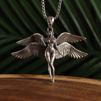 Retro Gothic Mysterious Demon Angel Wings Pendant Necklace Men's Punk Hip Hop Trendy Cool Jewelry Boy Gift