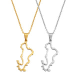 Anniyo 4CM France Mayotte Map Pendant Necklaces for Women Girls Mamoudzou Mahore Jewelry #519962