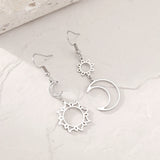 Stainless Steel Earrings Bohemian Sun Moon Totem Pendant New Senior Statement Temperament Dangle Earrings For Women Jewelry Gift