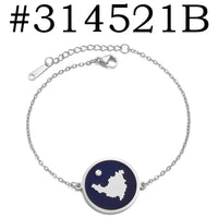 Anniyo 19CM Sint Maarten and Saint-Martin Charm Bracelets With Rhinestone Saint Martin SXM Jewelry Bangle #314521