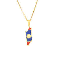 2024 new fashion stainless steel Belize map pendant necklace temperament everything collarbone chain birthday anniversary gift
