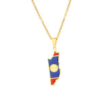 2024 new fashion stainless steel Belize map pendant necklace temperament everything collarbone chain birthday anniversary gift