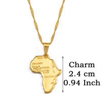 Anniyo Africa Map Pendant Necklace Women Men Silver Color/Gold Color Ethiopian Jewelry Wholesale African Hiphop Item @132106