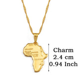 Anniyo Africa Map Pendant Necklace Women Men Silver Color/Gold Color Ethiopian Jewelry Wholesale African Hiphop Item @132106