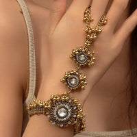 Ethnic Vintage Crystal Decoarion Bracelet For Women Bijoux Ethnic Handmade Metal Beads Tassel Hand Bracelets Jewellery