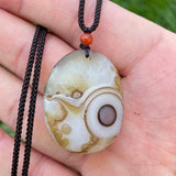 Natural Gobi Agate Pendant Alxa Eye Rock Rough Polished Energy Crystal Quartz Necklace Reiki Healing Stone Decor Gift