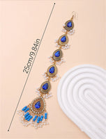 Vintage Hair Accessories For Women Crystal Simulated Pearl Beads Tassel Head Chain Ethnic Handmade Women's Hair Accesories