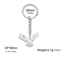 My Shape Phoenix Bird Keychains Stainless Steel Flying Animal Owl Eagle Wings Pendent Keyring for Car Backpack Amulet Jewelry