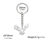 My Shape Phoenix Bird Keychains Stainless Steel Flying Animal Owl Eagle Wings Pendent Keyring for Car Backpack Amulet Jewelry