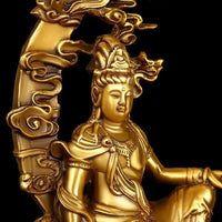 Copper Guanyin Bodhisattva Ornaments  Home Office Consecrated Buddha Statue Home Living Decor