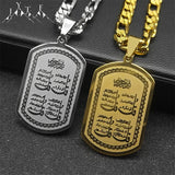 Stainless Steel Islam Allah Quran Necklaces for Women Men Gold Color Choker Necklace Geometry Jewelry Hip Hop Party Gift